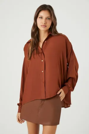 Forever 21 Chemise à Volants Plissés pour Femme Rouille Forever 21