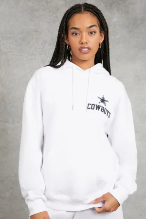 Forever 21 Sweat à capuche graphique Dallas Cowboys pour femme Blanc/Bleu marine Forever 21