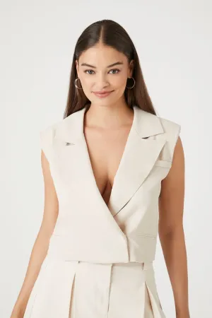 Forever 21 Femme Gilet Cintré Échancré Court Taupe Forever 21