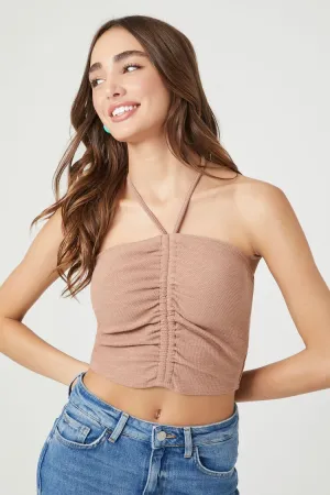 Forever 21 Haut de bikini femme ruché et court à liens
