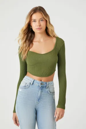 Forever 21 Haut court féminin sans coutures à ourlet courbé Cyprès Forever 21
