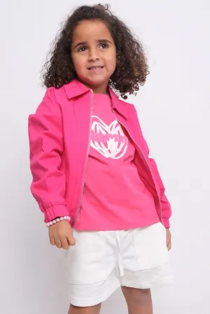 Veste en gabardine à manches longues Fuchsia