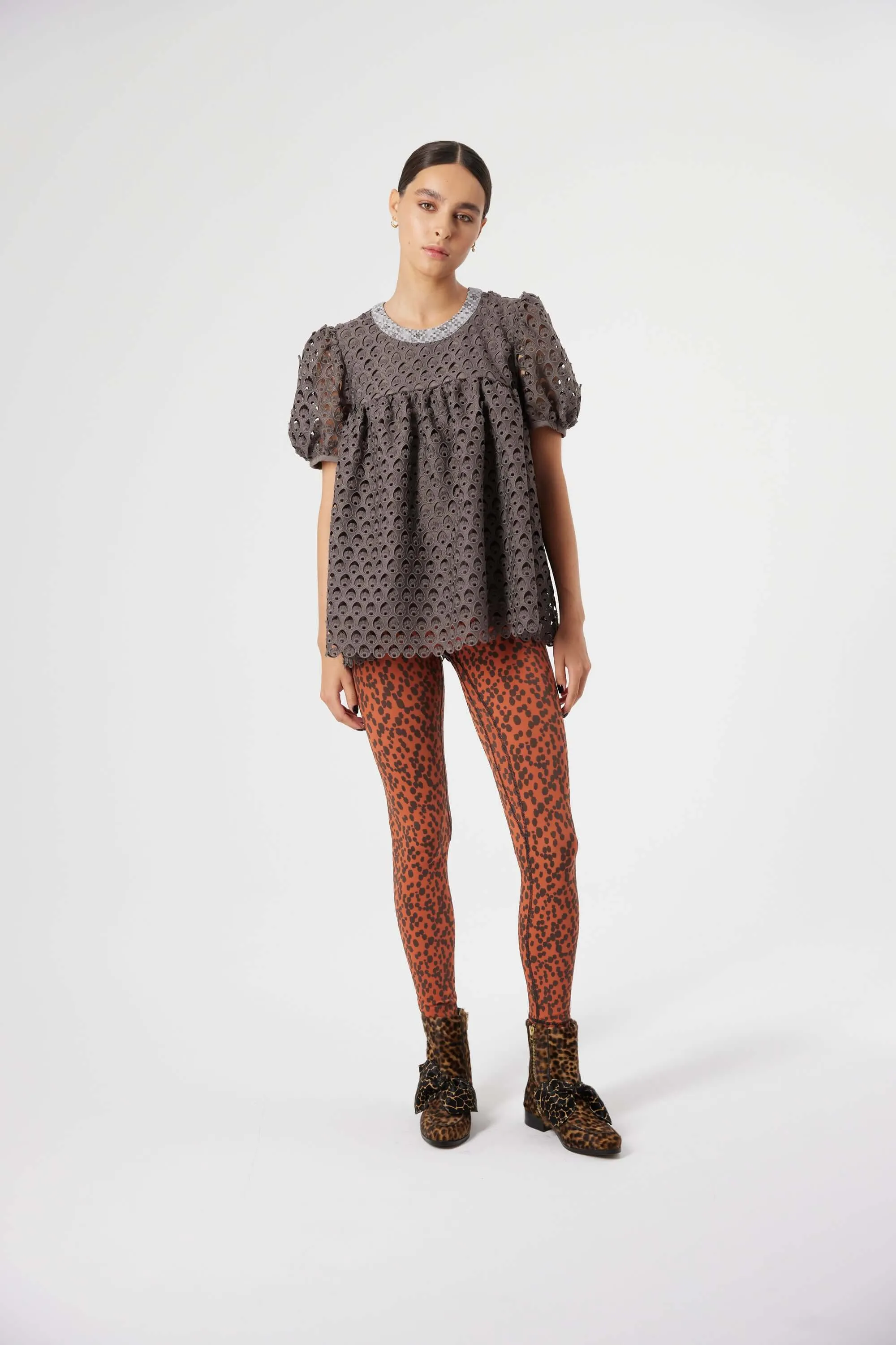 Blouse Gaya en dentelle Charbon