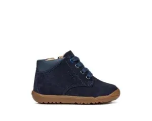 Geox : Bottines Macchia Lacées - Suède Bleu Marine