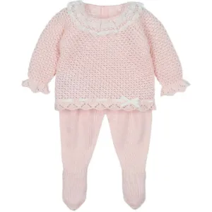 Ensemble en maille rose 2 pièces pour filles
