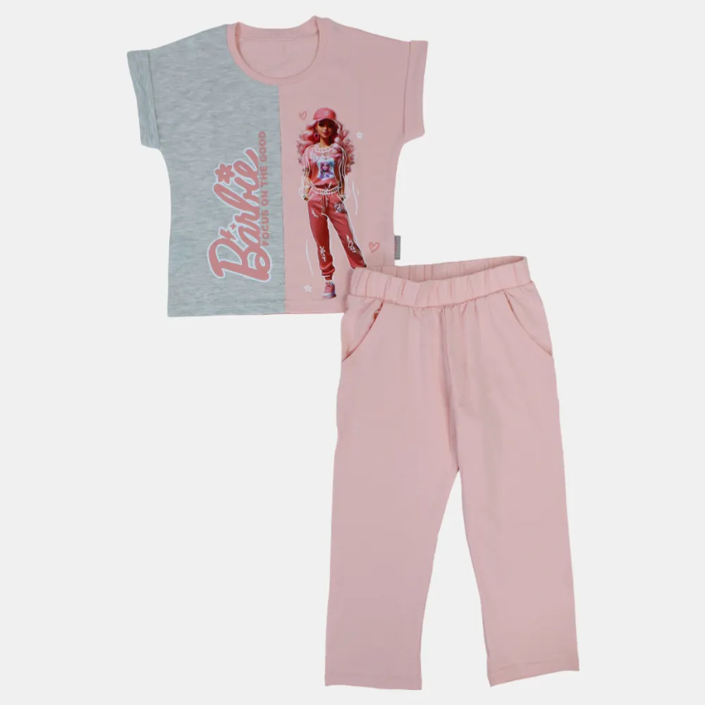 Pyjama court manches Barbie pour filles – Coton