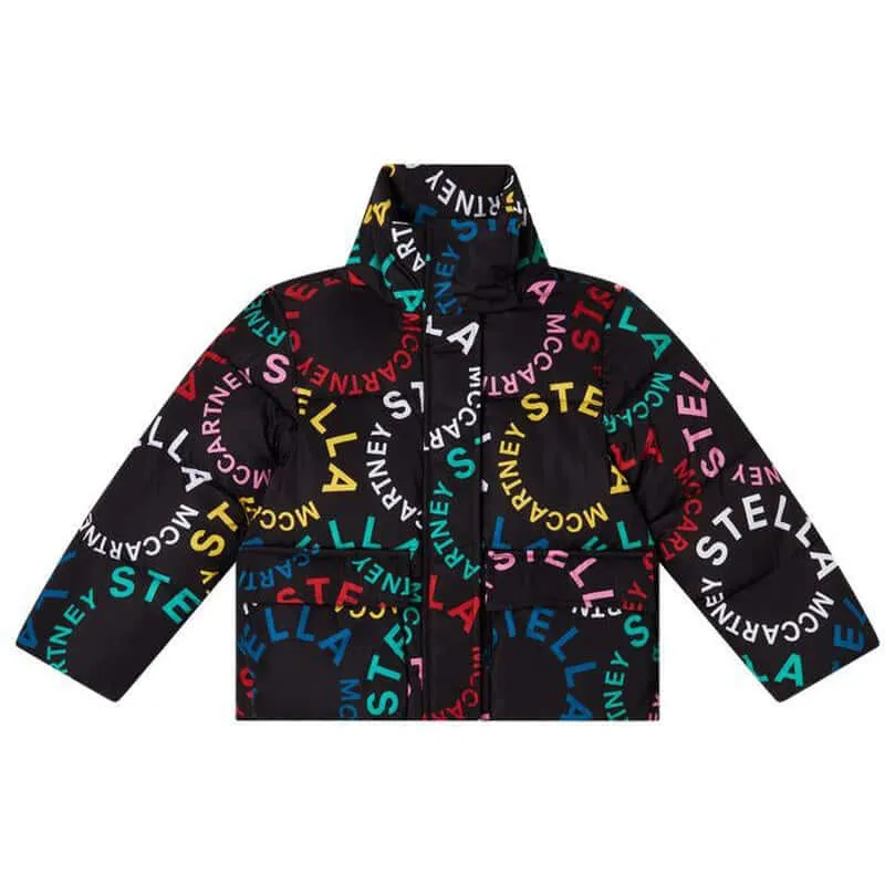 Veste matelassée à logo cercle noir pour filles