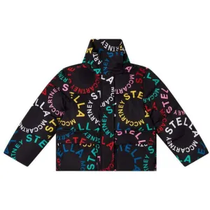 Veste matelassée à logo cercle noir pour filles