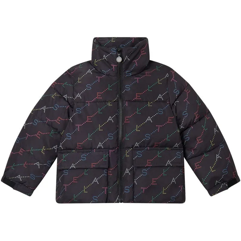 Veste matelassée à pois noirs pour filles
