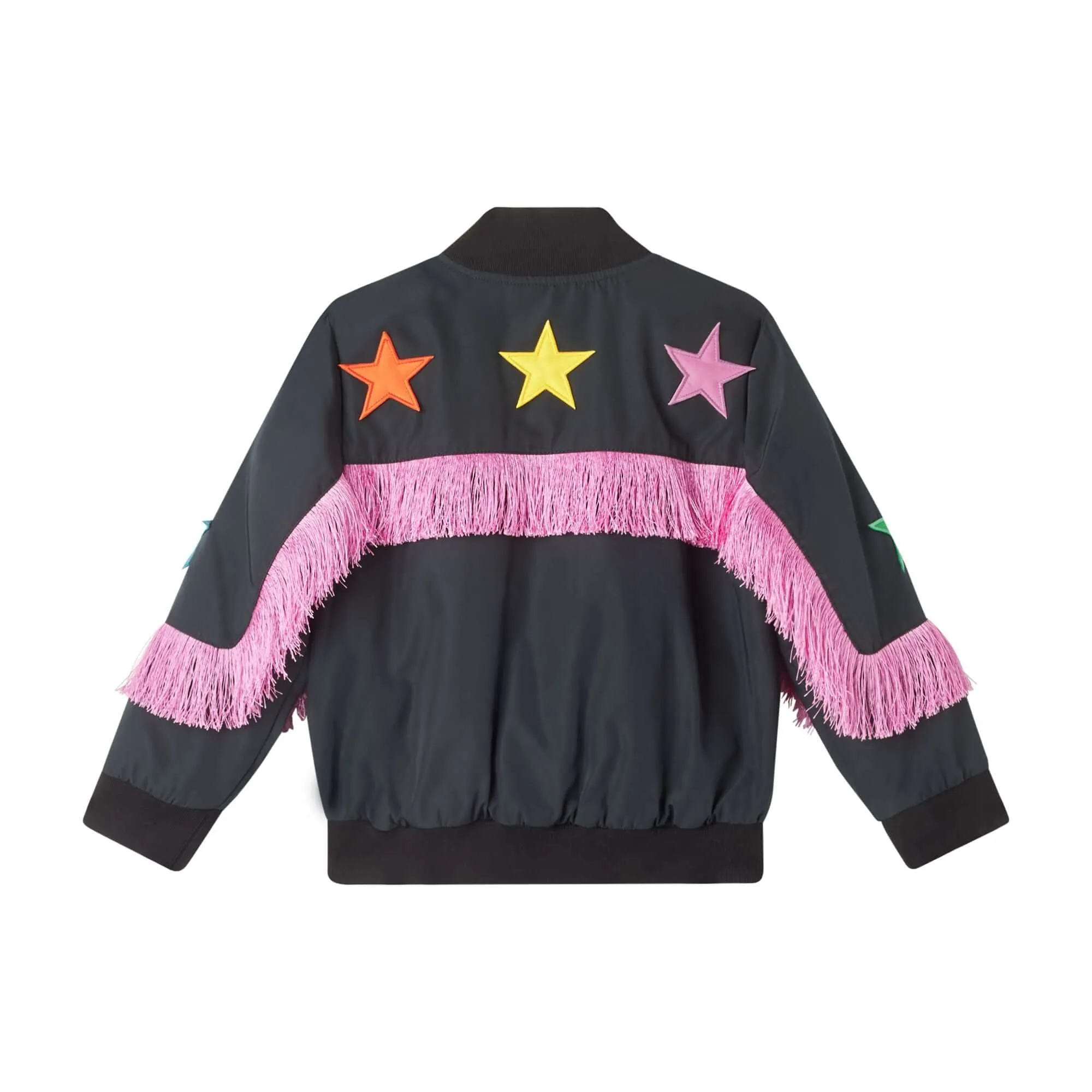 Veste étoilée à franges noires pour filles