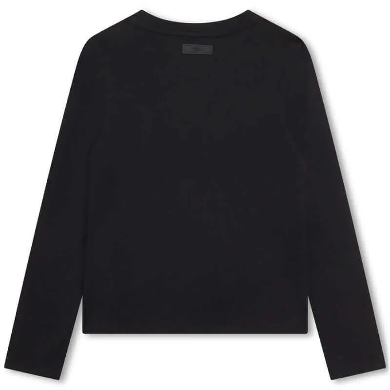 T-shirt à manches longues noir pour filles