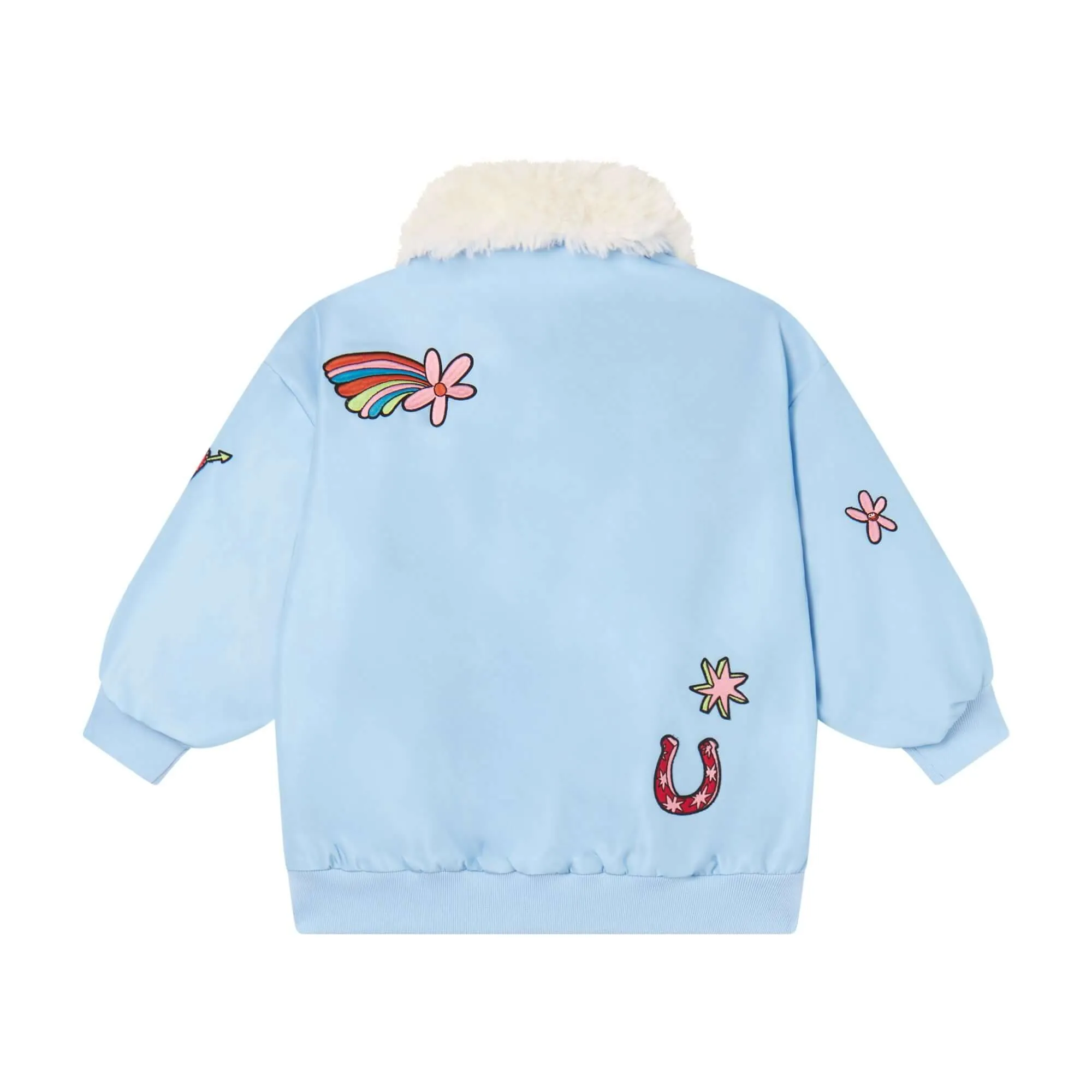 Veste bomber bleu céleste pour filles