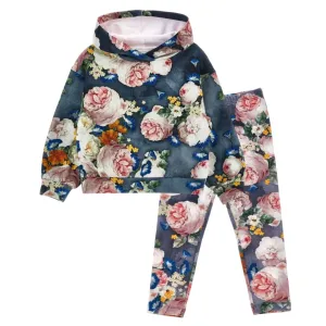 Ensemble de Leggings à Fleurs Bleues pour Filles
