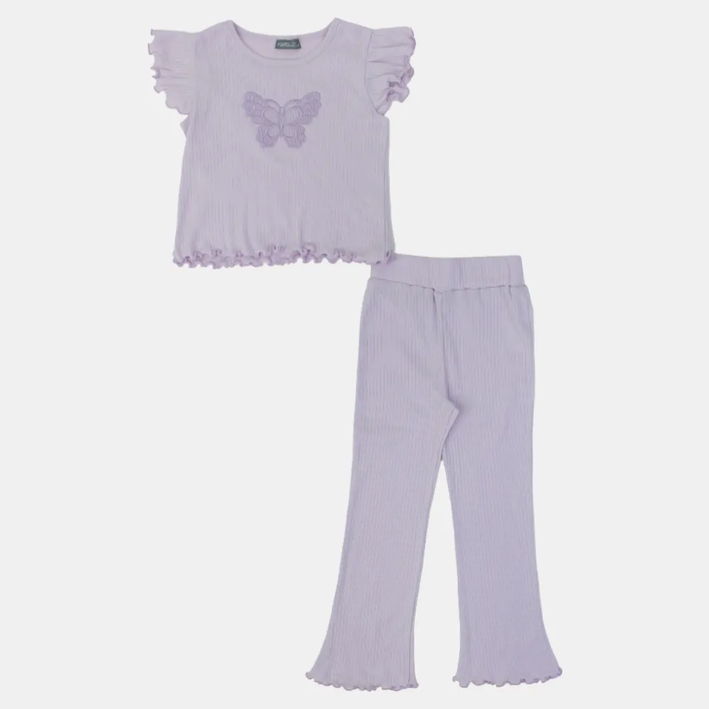 Ensemble 2 pièces en coton pour filles - Motif papillon