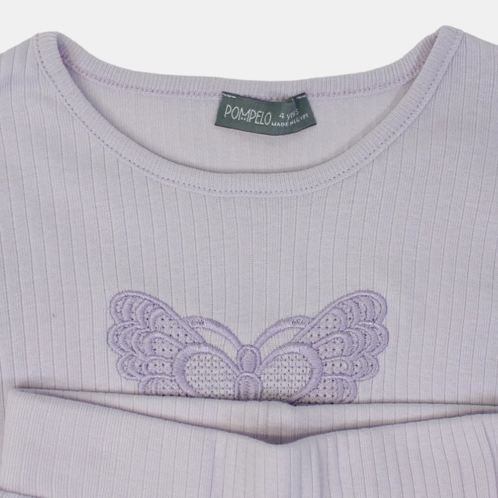 Ensemble 2 pièces en coton pour filles - Motif papillon