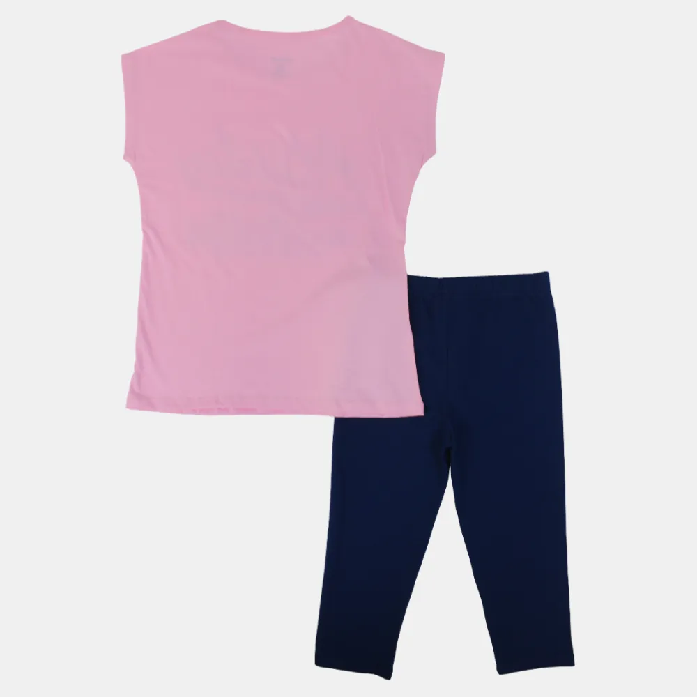 Pyjama en coton pour filles en rose/noir