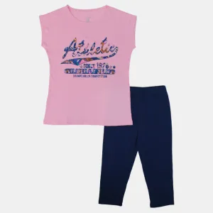 Pyjama en coton pour filles en rose/noir