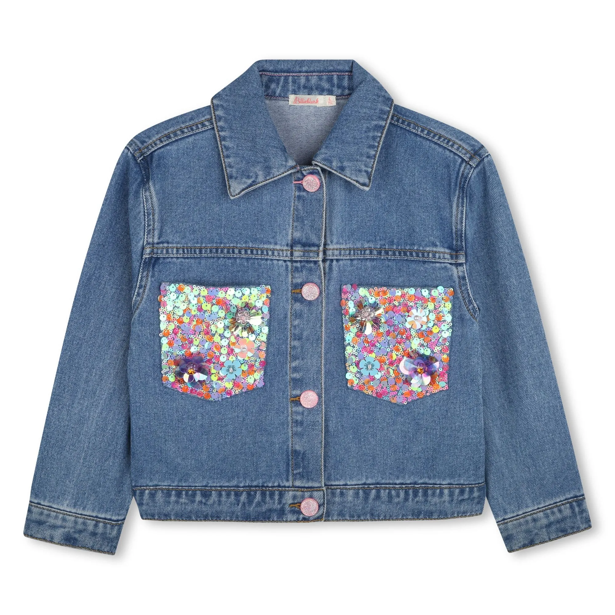 Veste en jean à paillettes pour filles