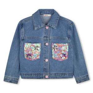 Veste en jean à paillettes pour filles