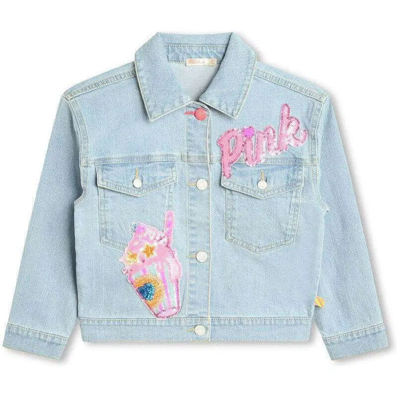 Veste en jean à paillettes pour filles