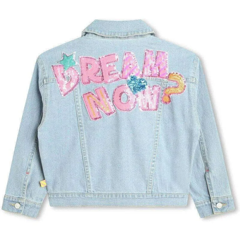 Veste en jean à paillettes pour filles