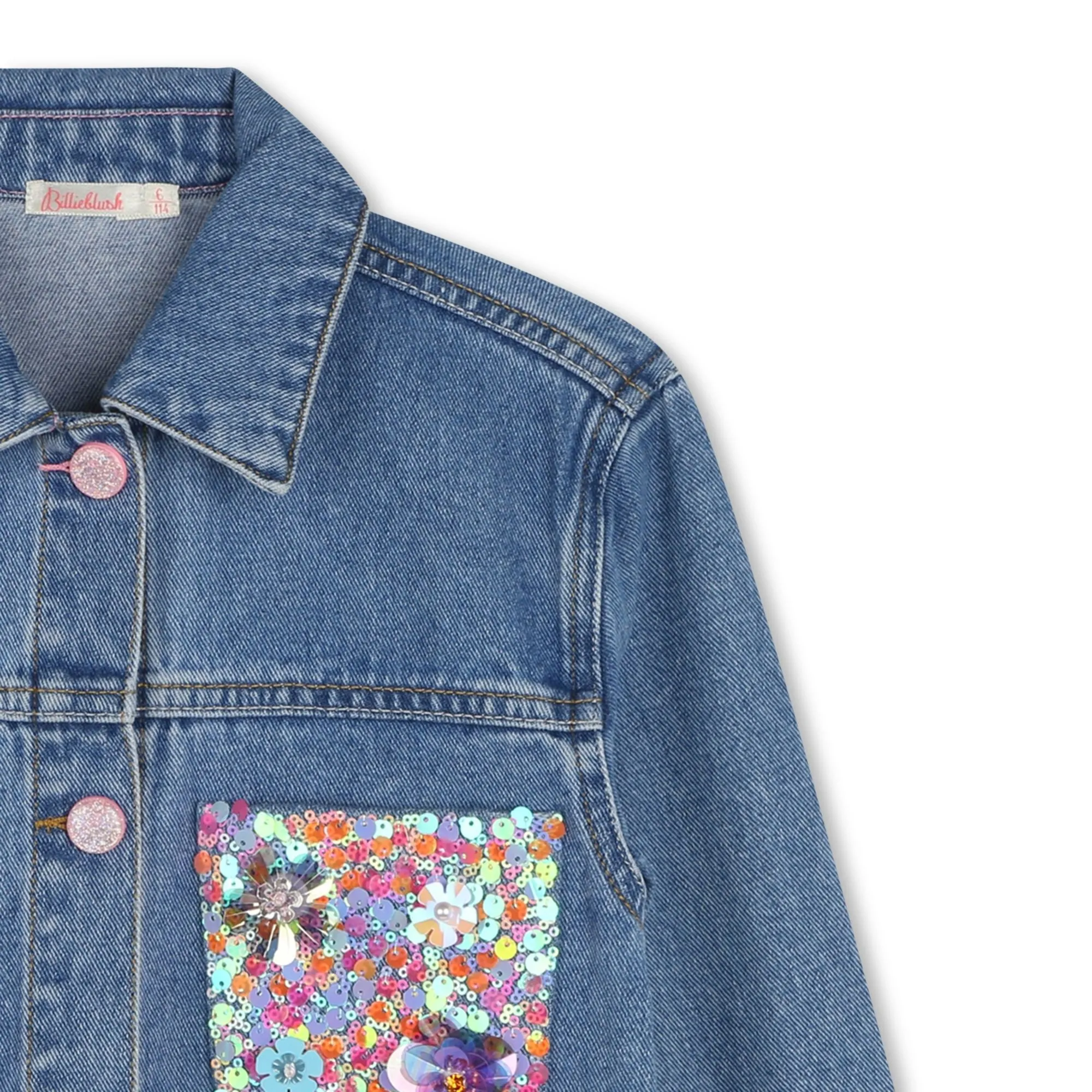 Veste en jean à paillettes pour filles