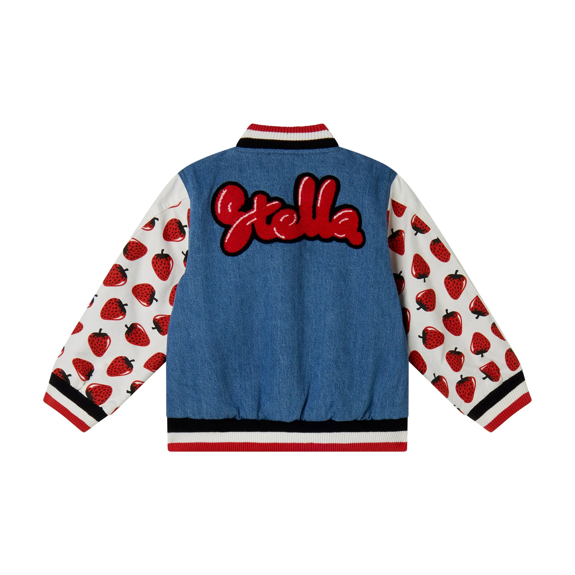Veste bomber en jean fraise pour filles