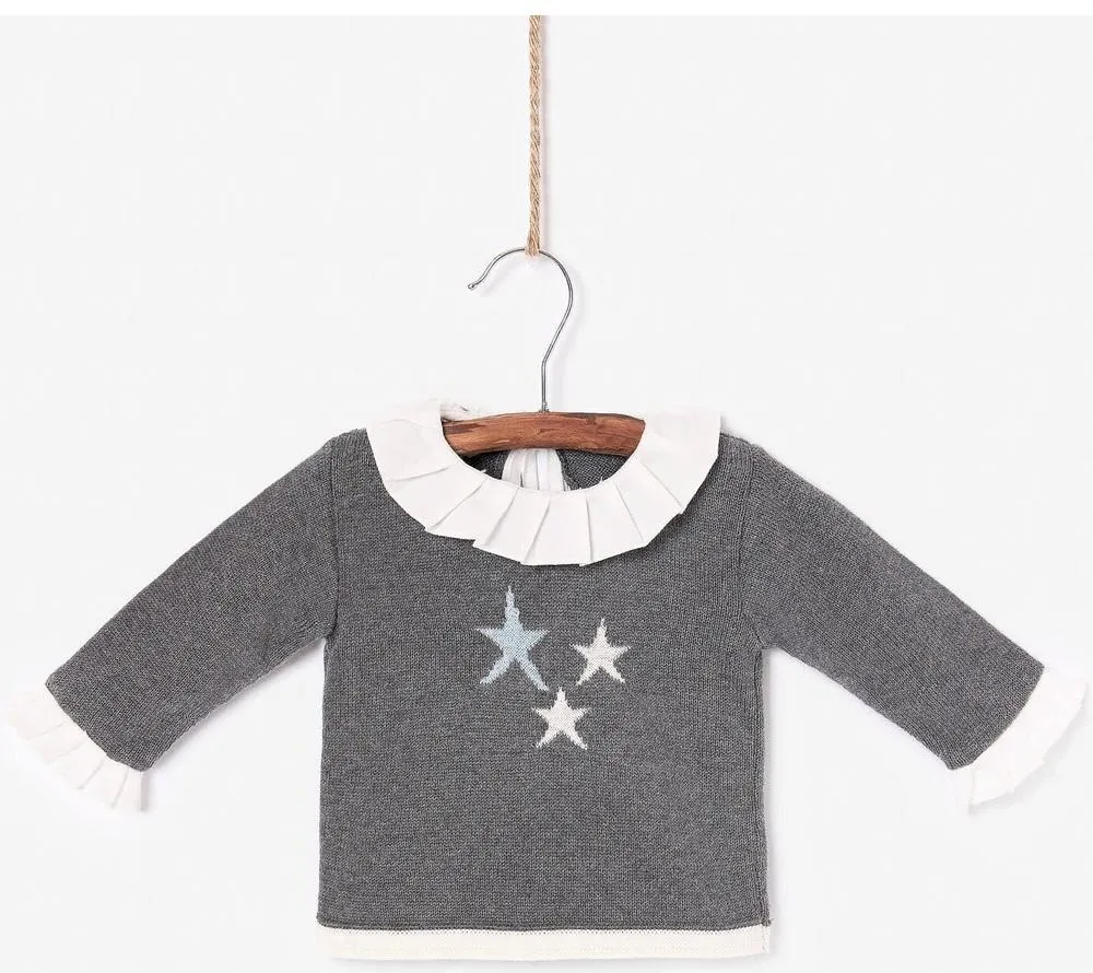Ensemble Haut Estrella Gris et Bloomer Étoile Vert Menthe pour Filles