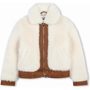 Veste bomber en fausse fourrure pour filles