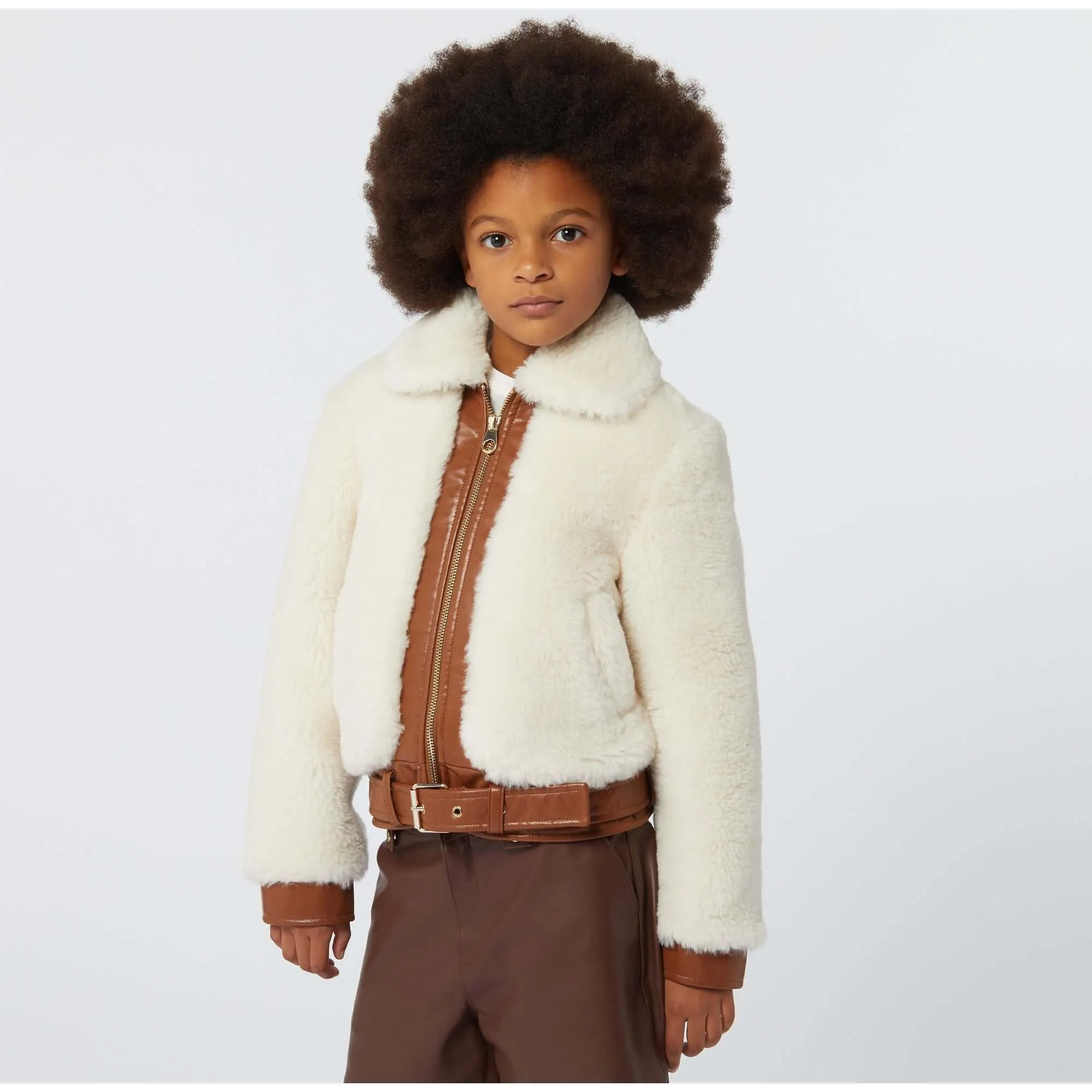 Veste bomber en fausse fourrure pour filles