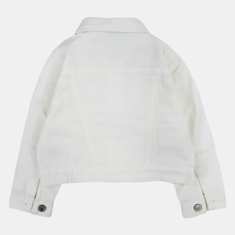 Veste en gabardine blanche pour filles