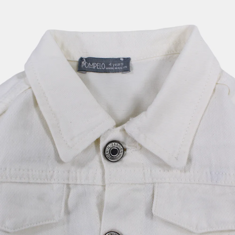 Veste en gabardine blanche pour filles