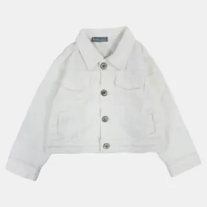 Veste en gabardine blanche pour filles