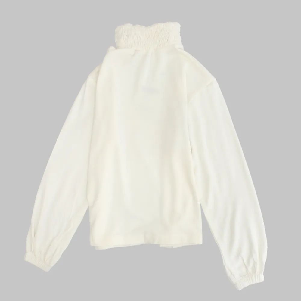 T-shirt féminin à col haut et manches longues