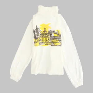 T-shirt féminin à col haut et manches longues