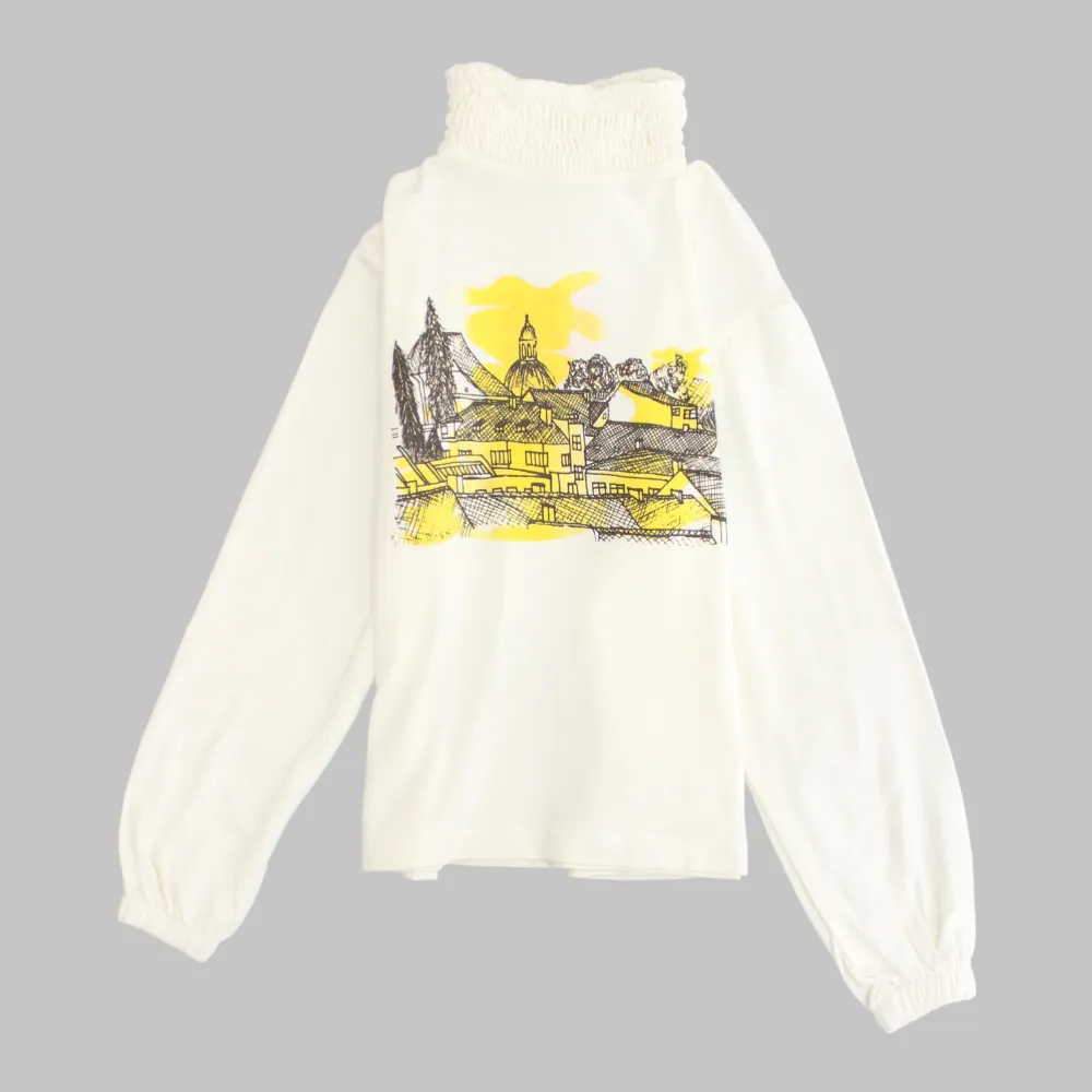 T-shirt féminin à col haut et manches longues