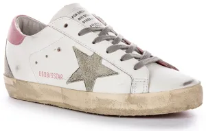 Golden Goose Super Star en blanc et rose pour femmes - Chaussures Golden Goose