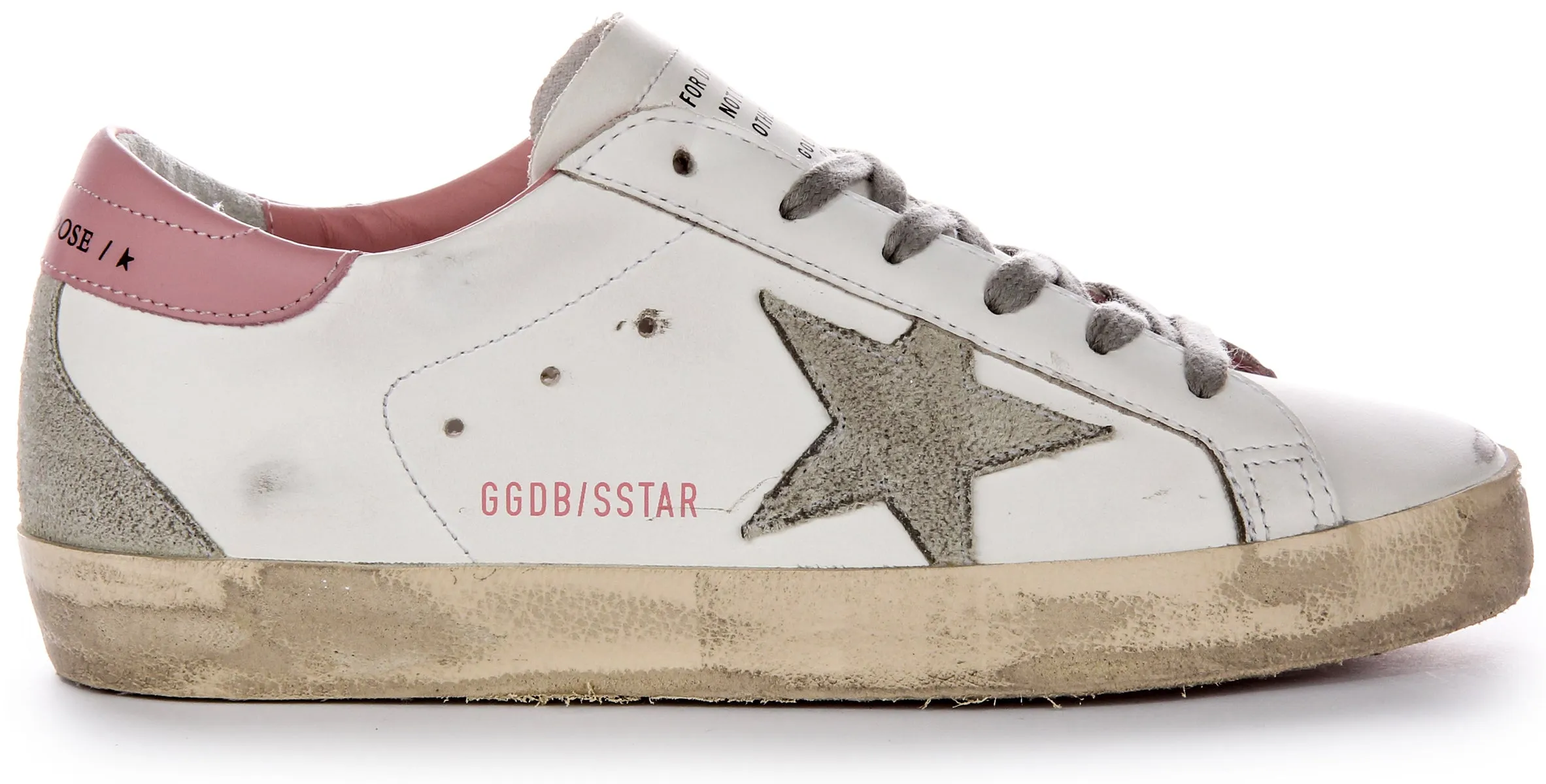 Golden Goose Super Star en blanc et rose pour femmes - Chaussures Golden Goose