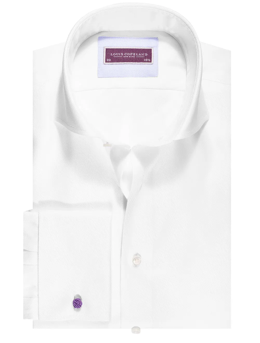 Chemise Gullit Twill Journey à poignets doubles, coupe super slim, blanc