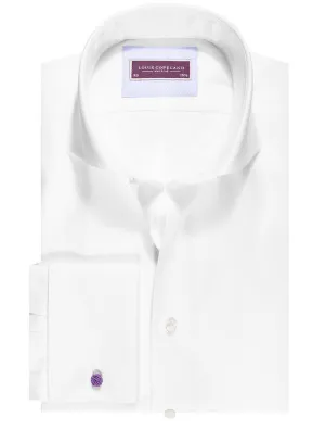Chemise Gullit Twill Journey à poignets doubles, coupe super slim, blanc