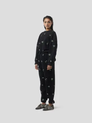 Harlem jumper en polaire brodée de perles noires