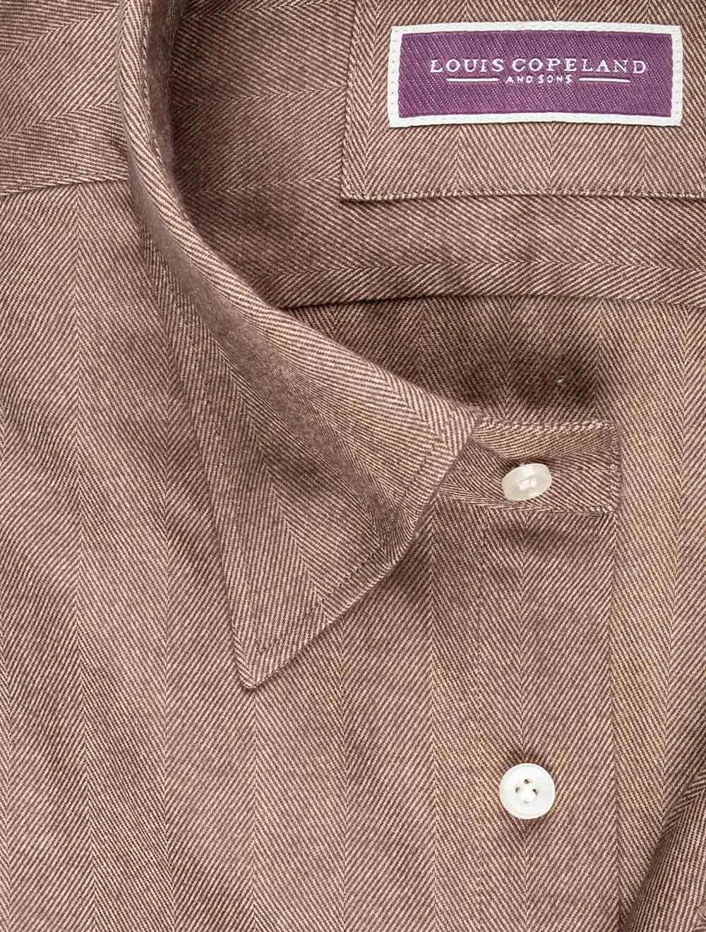 Chemise à boutons en chevron marron
