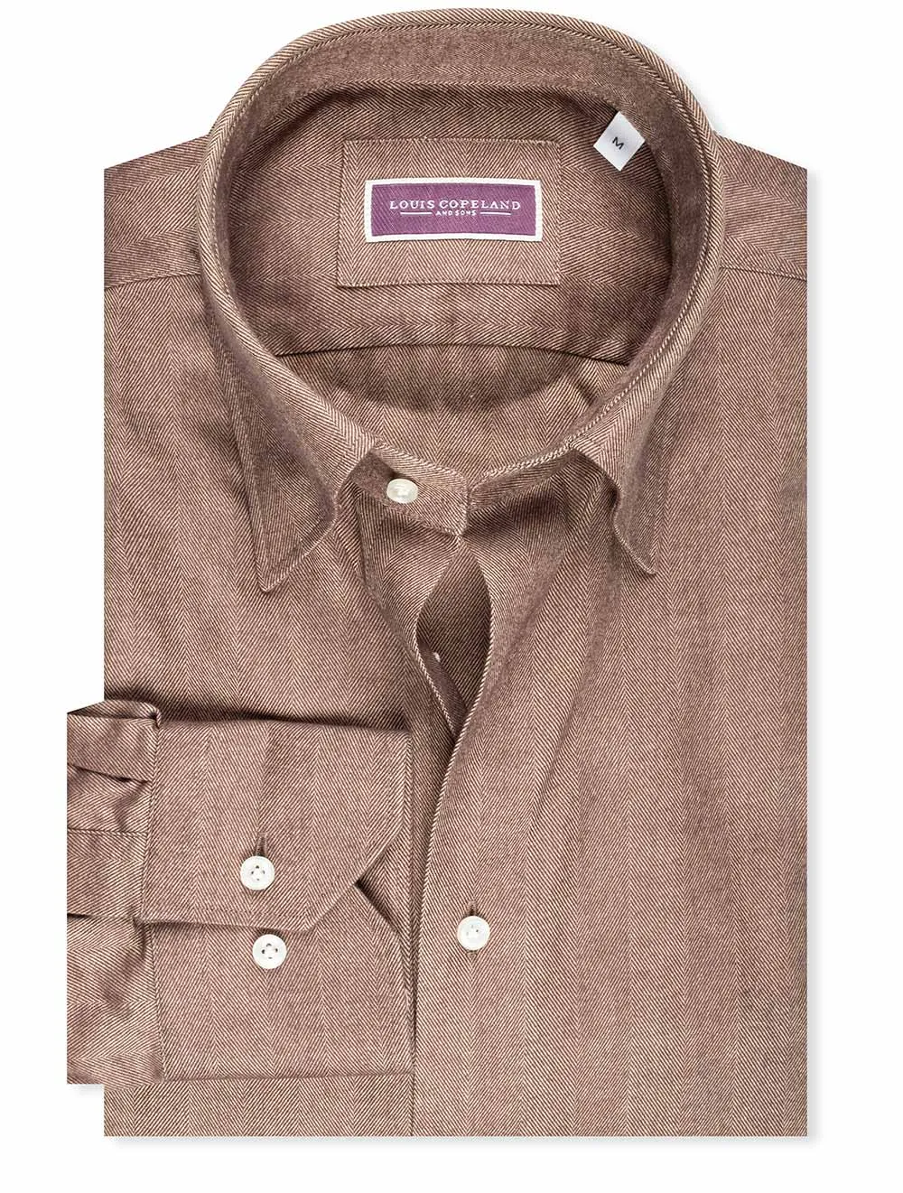 Chemise à boutons en chevron marron