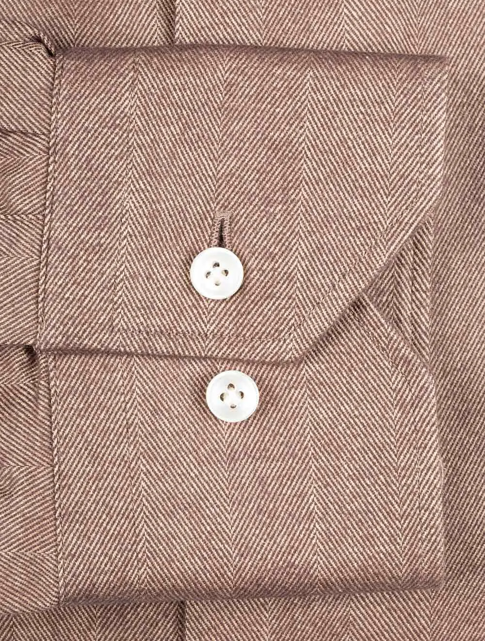 Chemise à boutons en chevron marron