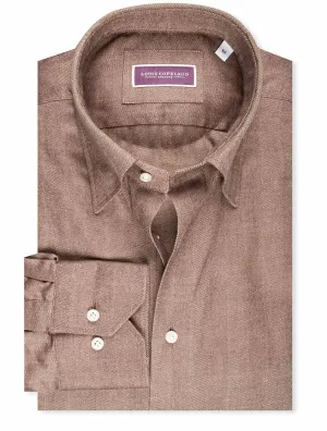 Chemise à boutons en chevron marron