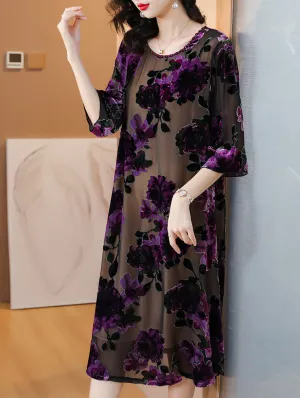 Robe longue en velours pour femmes de haute qualité