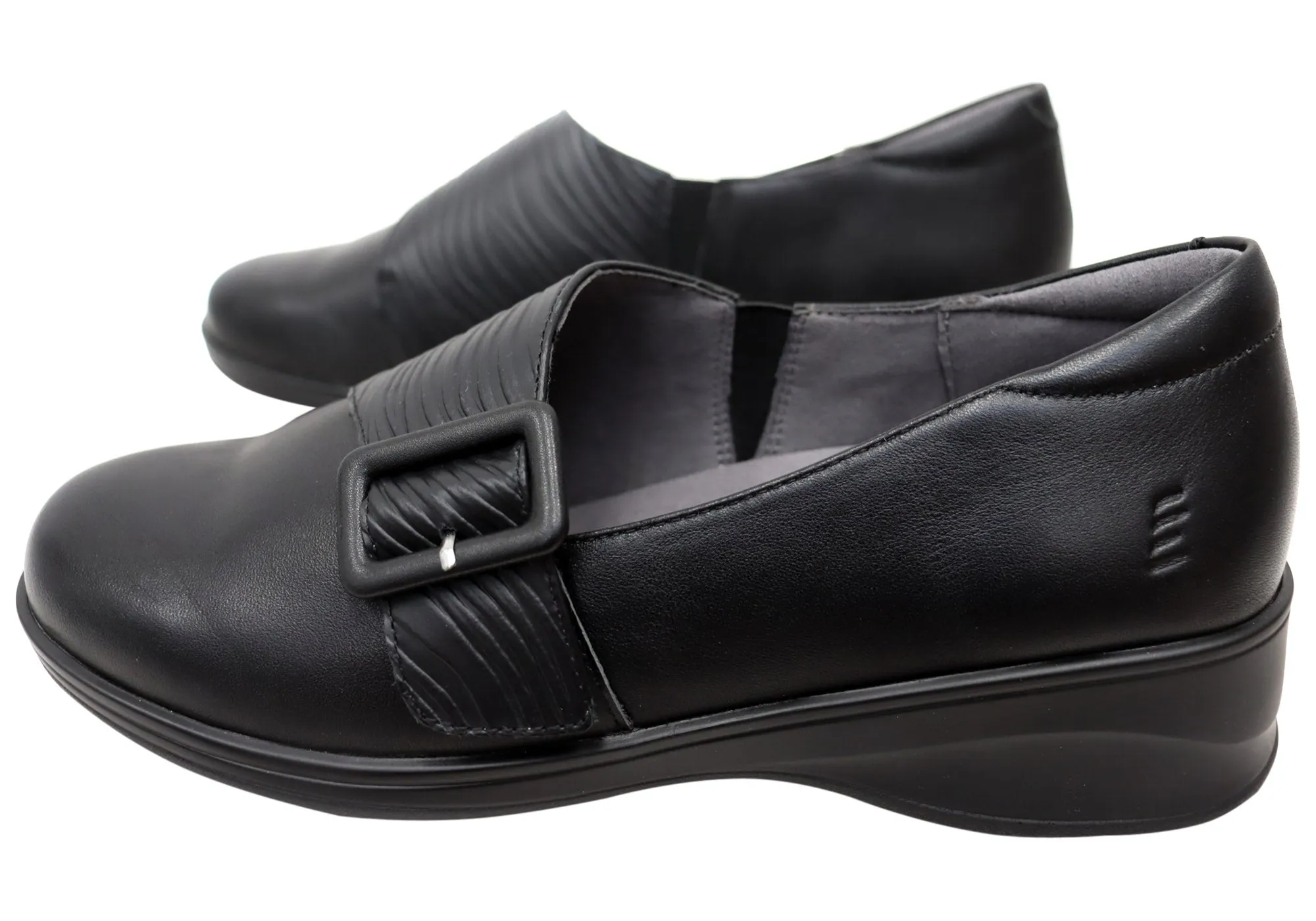 Homyped Scope Buckle Chaussures en Cuir Confortables pour Femmes Homyped