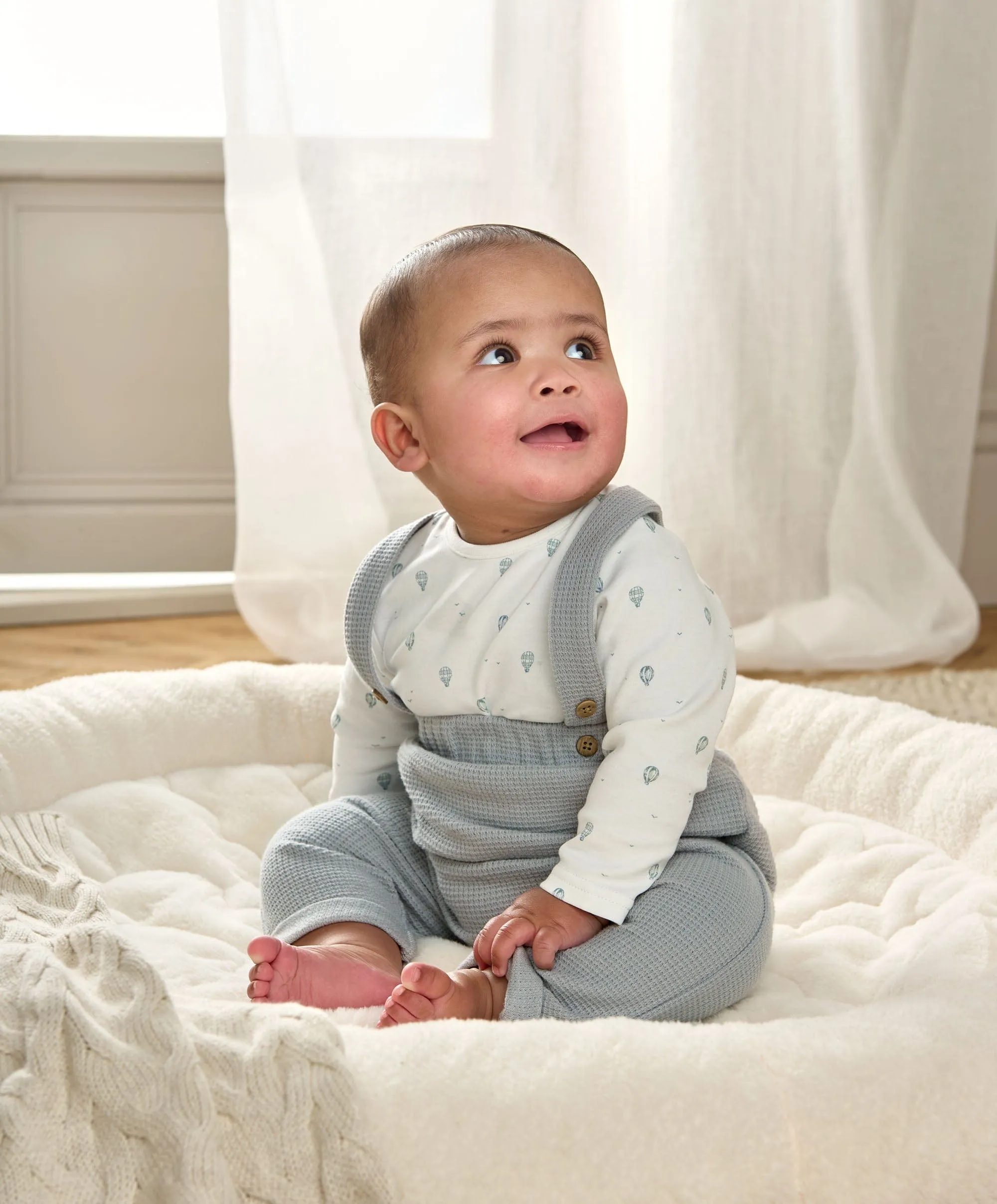 Ensemble Body et Salopette à Imprimé Montgolfière