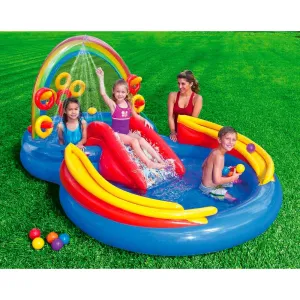 Piscine gonflable Intex Rainbow Ring avec toboggan