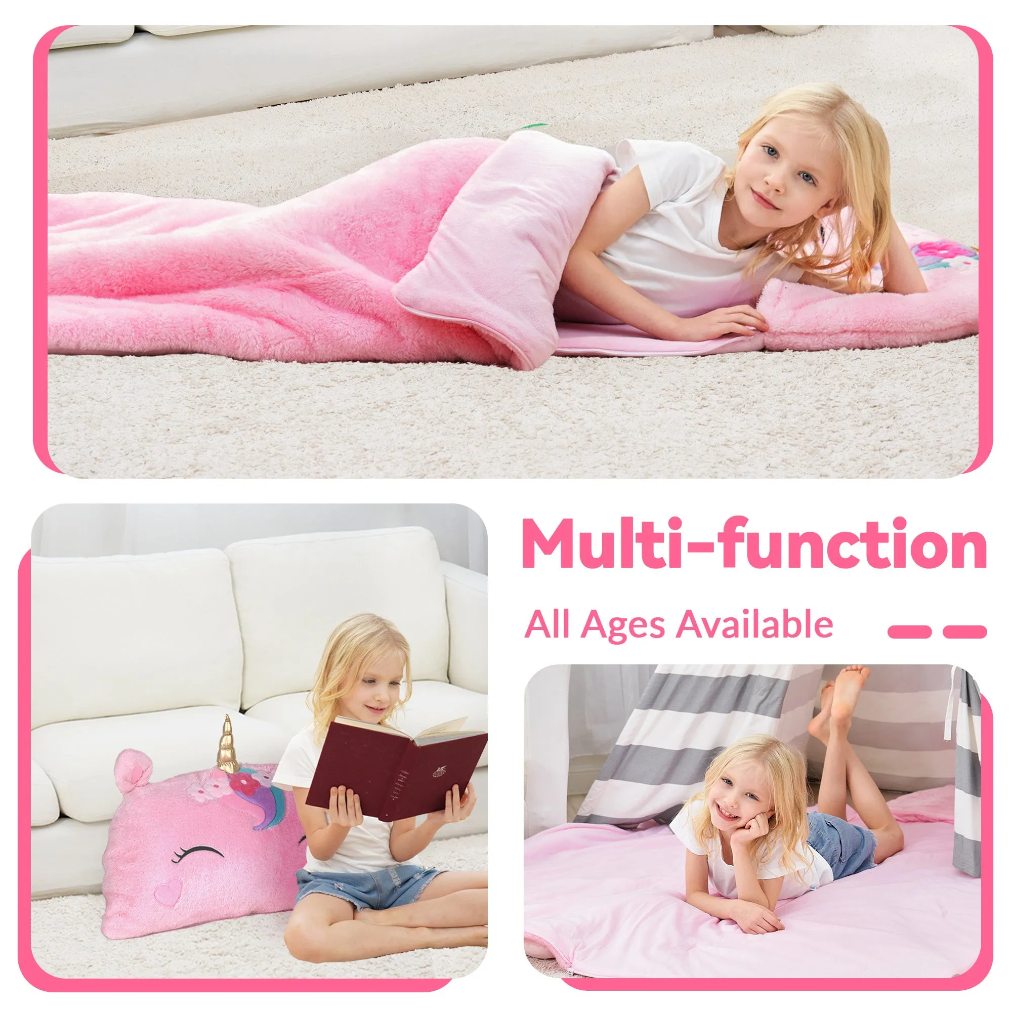 Sac de couchage licorne pour enfants iPlay, iLearn